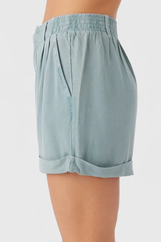 ROWAN LINEN BLEND SHORTS Silver Blue Women O039NEILL Clothing