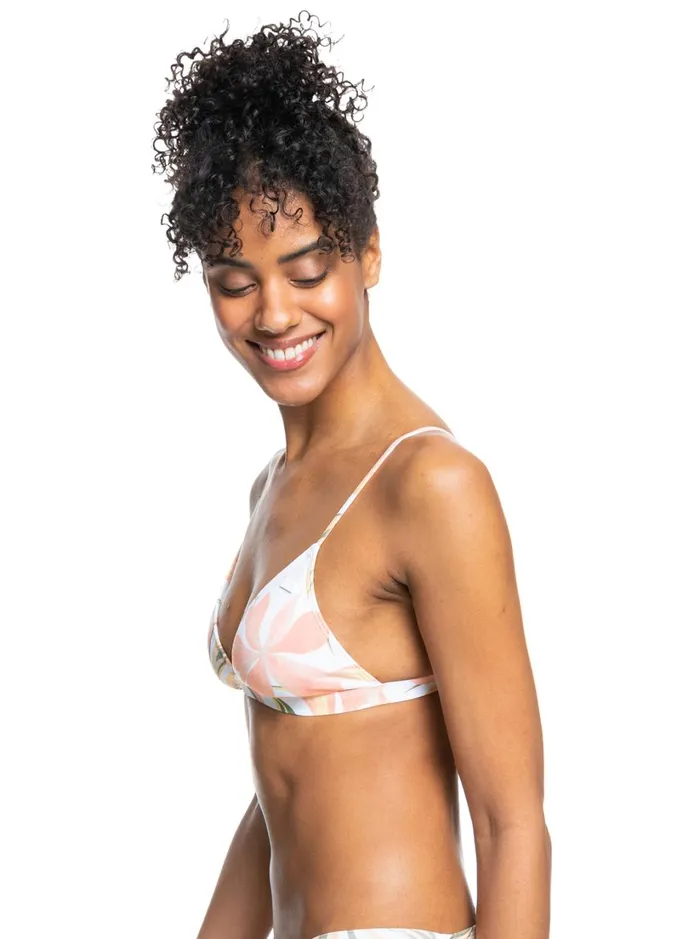 Roxy Bikinis Beach Classics Triangle Bikini Top Bright White Subtly Salty Flat 8211 Women