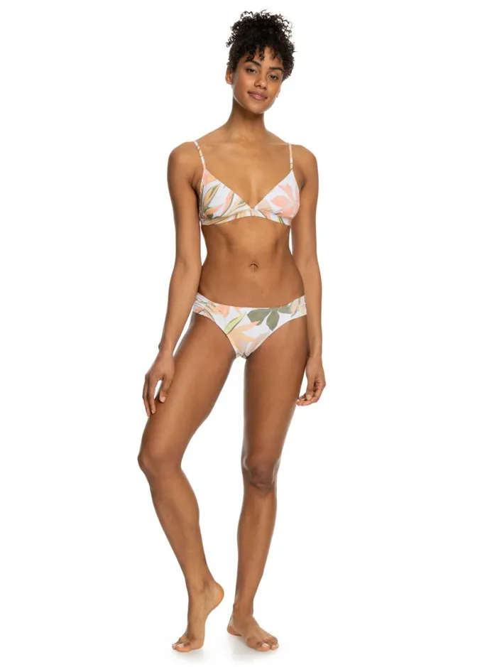 Roxy Bikinis Beach Classics Triangle Bikini Top Bright White Subtly Salty Flat 8211 Women