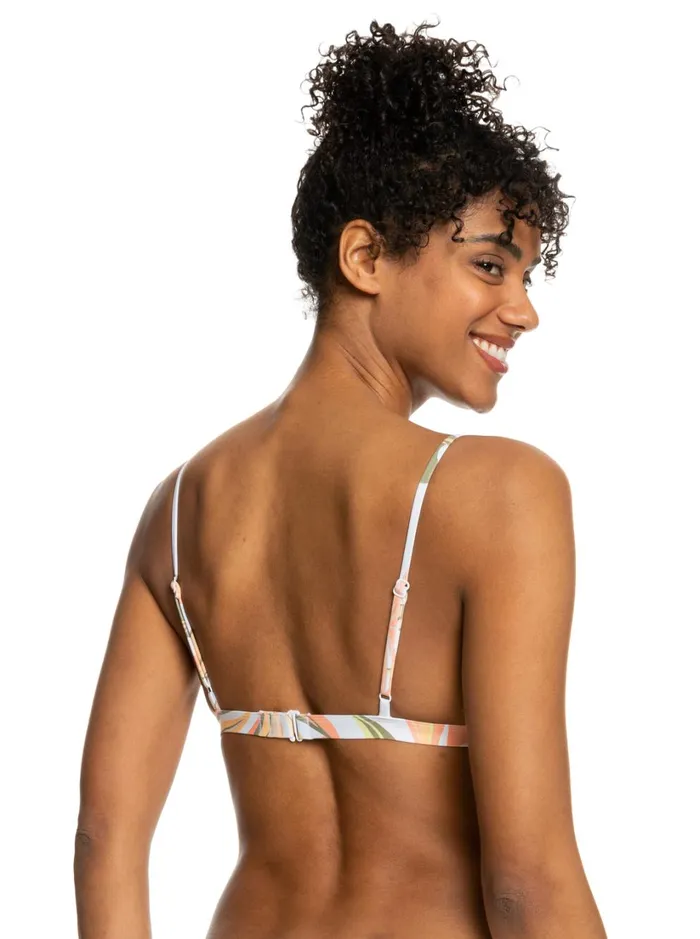 Roxy Bikinis Beach Classics Triangle Bikini Top Bright White Subtly Salty Flat 8211 Women