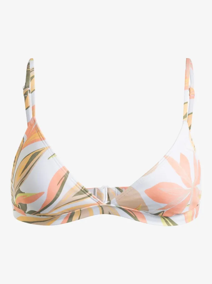 Roxy Bikinis Beach Classics Triangle Bikini Top Bright White Subtly Salty Flat 8211 Women