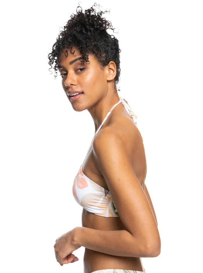 Roxy Bikinis Printed Beach Classics Triangle Bikini Top Bright White Subtly Salty Flat 8211 Women