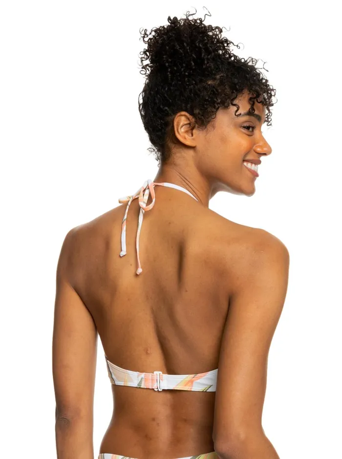 Roxy Bikinis Printed Beach Classics Triangle Bikini Top Bright White Subtly Salty Flat 8211 Women