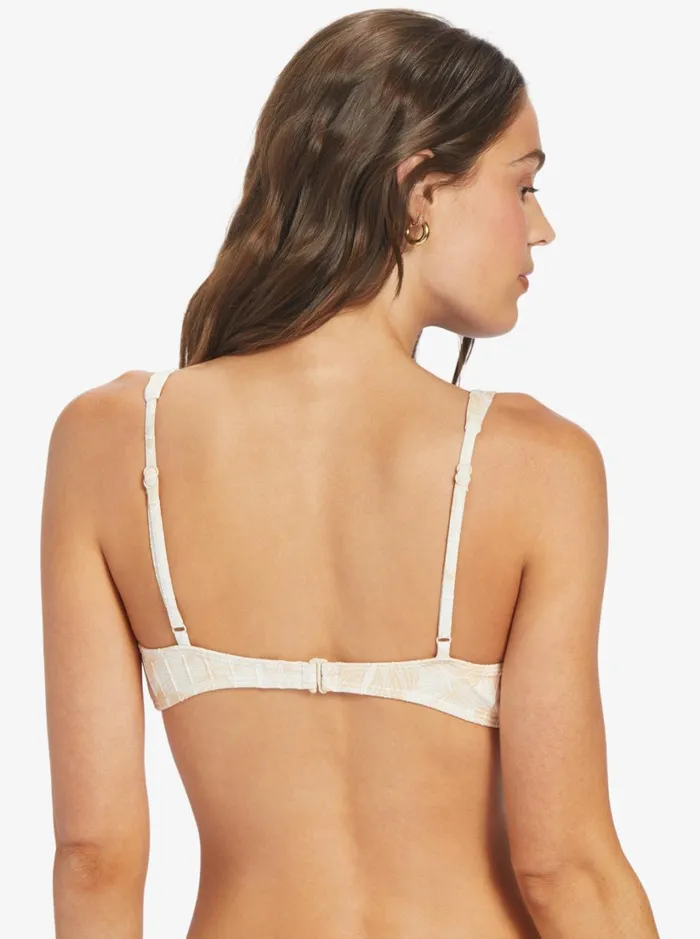 Roxy Bikinis Rib Roxy Love The Oceana V Bikini Top Tapioca Crazy Hibiscus 8211 Women