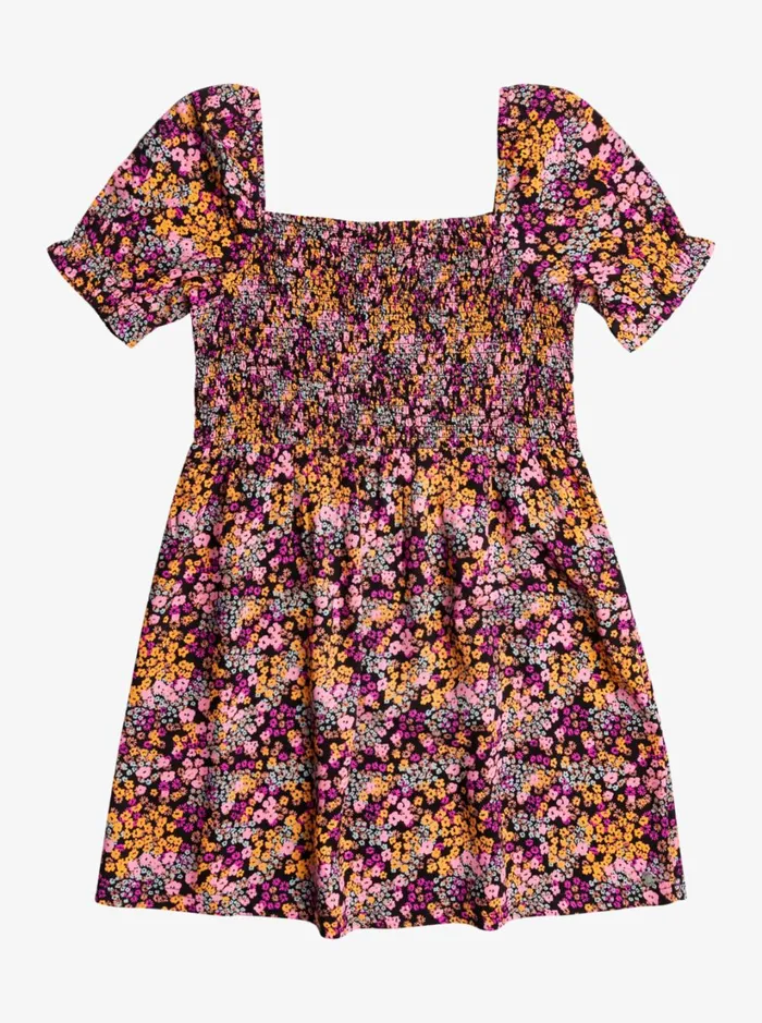 Roxy Dresses and Rompers Girl039s 416 Free The Animal Short Sleeve Dress Anthracite Floral Daze 8211 Women