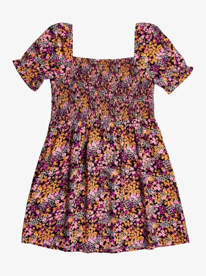 Roxy Dresses and Rompers Girl039s 416 Free The Animal Short Sleeve Dress Anthracite Floral Daze 8211 Women