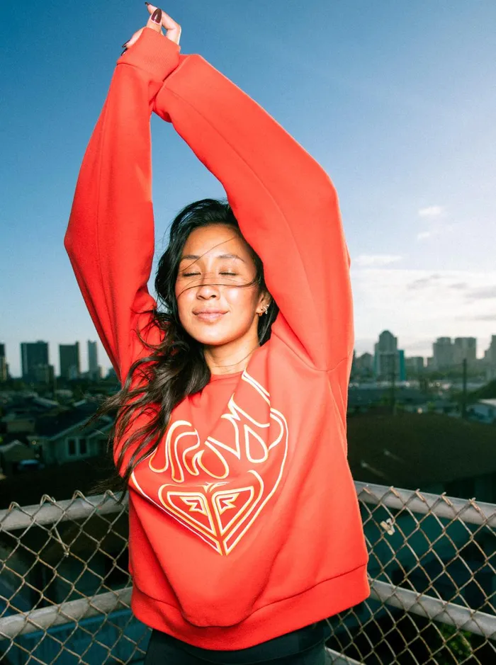Roxy Fleece and Hoodies Kelia 7 Sweatshirt Flame Scarlet 8211 Women