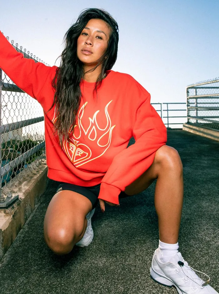 Roxy Fleece and Hoodies Kelia 7 Sweatshirt Flame Scarlet 8211 Women