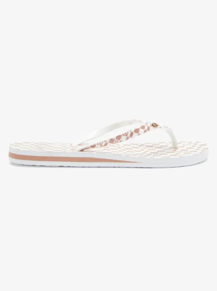 Roxy Flip Flops Portofino FlipFlops Brownwhite 8211 Women