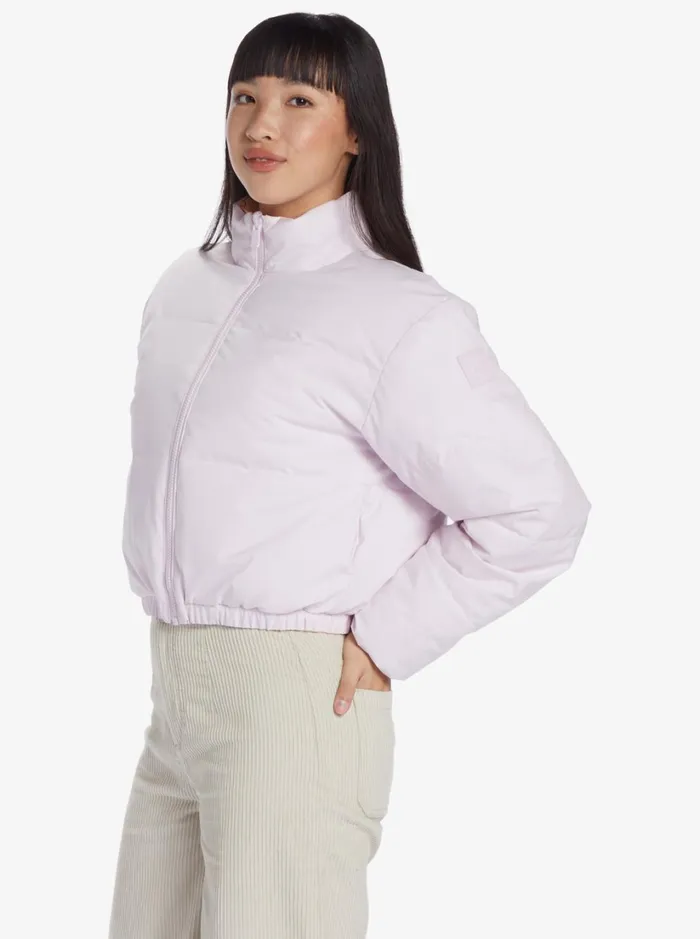 Roxy Jackets Chloe Kim Reversible Puffer Bomber Jacket Snow White Magic Moments 8211 Women
