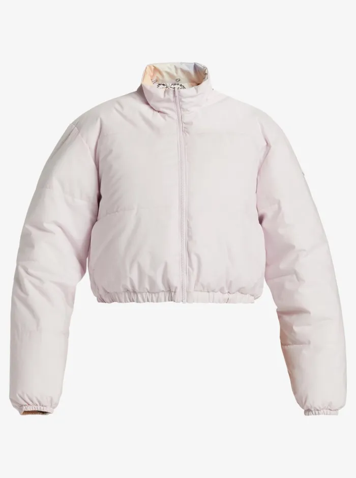 Roxy Jackets Chloe Kim Reversible Puffer Bomber Jacket Snow White Magic Moments 8211 Women