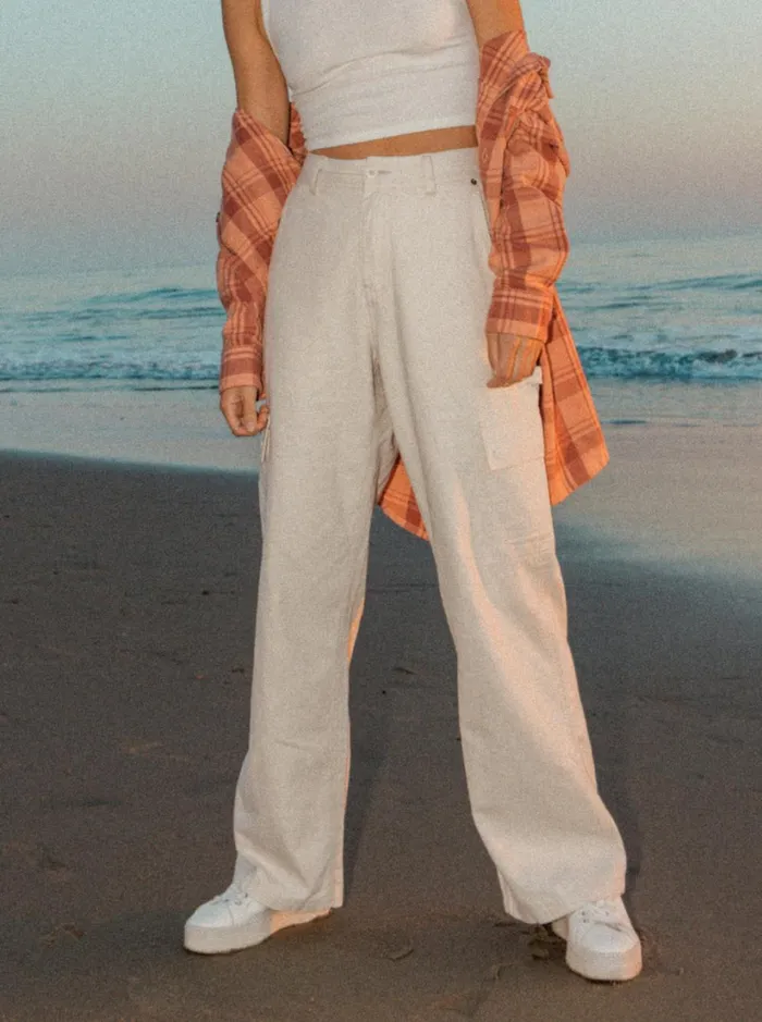 Roxy Pants and Jeans Lefty Cargo Trousers Natural 8211 Women