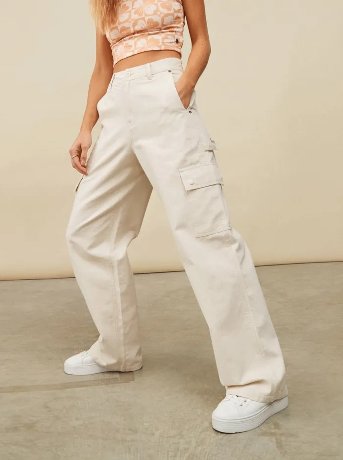 Roxy Pants and Jeans Lefty Cargo Trousers Natural 8211 Women