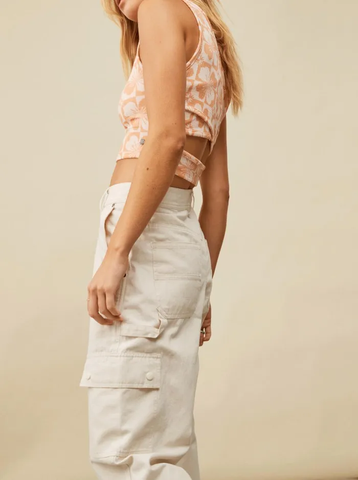 Roxy Pants and Jeans Lefty Cargo Trousers Natural 8211 Women
