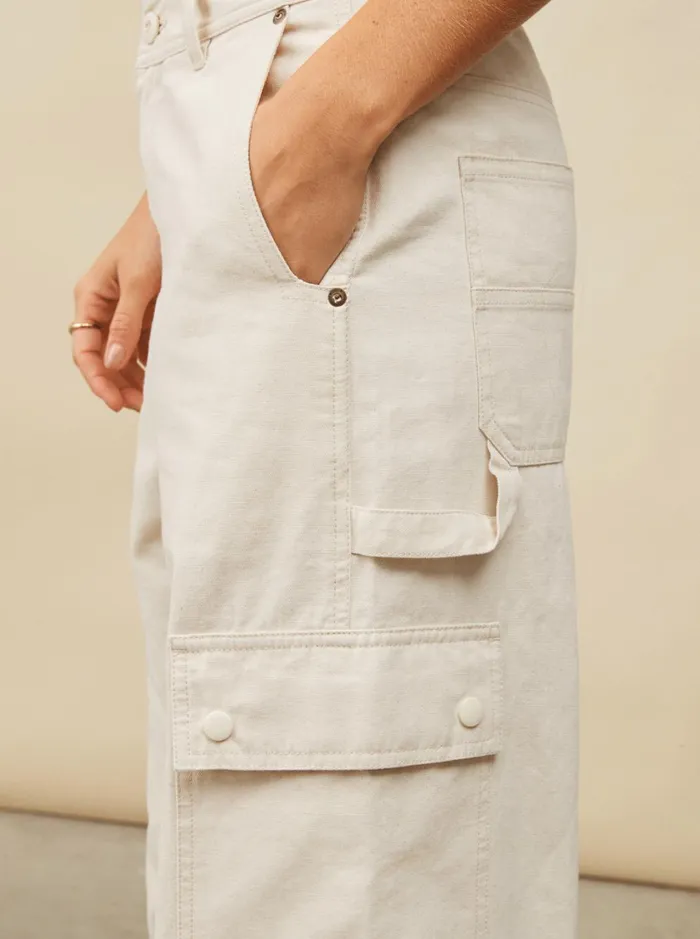Roxy Pants and Jeans Lefty Cargo Trousers Natural 8211 Women