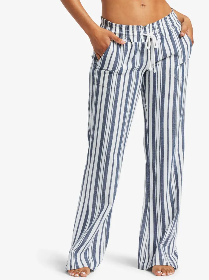 Roxy Pants and Jeans Oceanside Flared Pants Mood Indigo Paradise Stripe 8211 Women Roxy Pants and Jeans Oceanside Flared Pants Mood Indigo Paradise Stripe 8211 Women