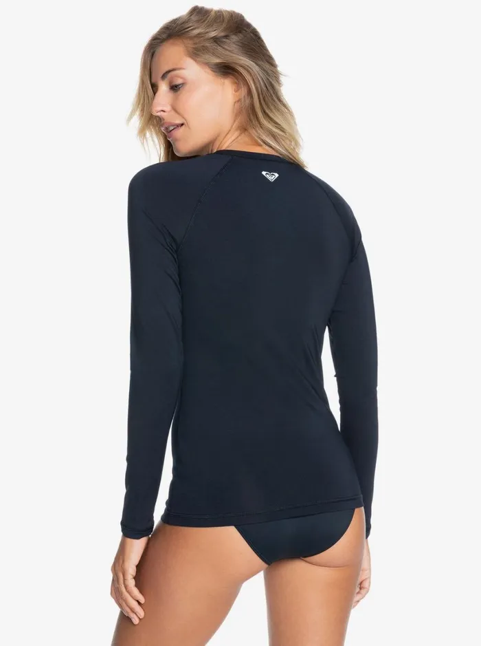 Roxy Rashguards Essentials UPF 50 Long Sleeve Front Zip Rashguard Anthracite 8211 Women