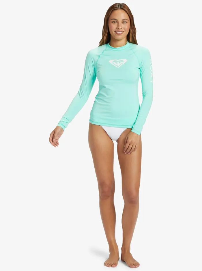 Roxy Rashguards Whole Hearted Long Sleeve UPF 50 Rashguard Opal 8211 Women