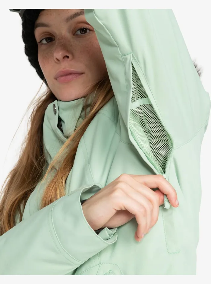 Roxy Snow Jackets Meade Technical Snow Jacket Cameo Green 8211 Women
