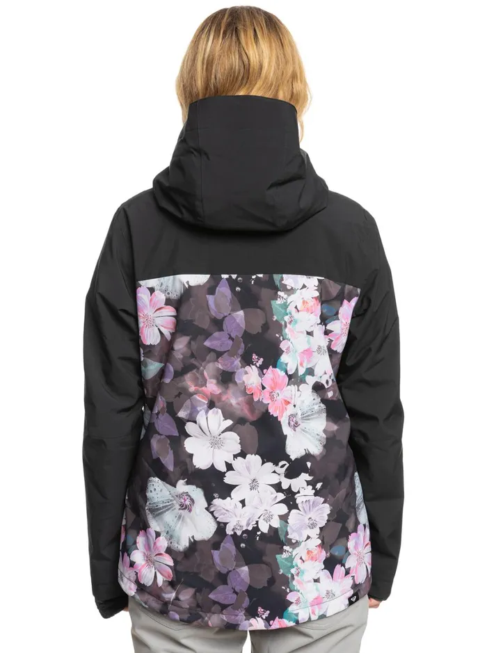 Roxy Snow Jackets Roxy Jetty 3in1 Technical Snow Jacket True Black Blurry Flower 8211 Women