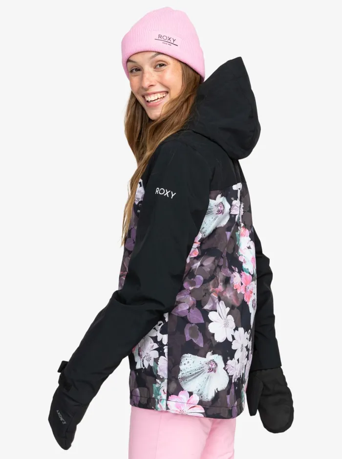 Roxy Snow Jackets Roxy Jetty 3in1 Technical Snow Jacket True Black Blurry Flower 8211 Women