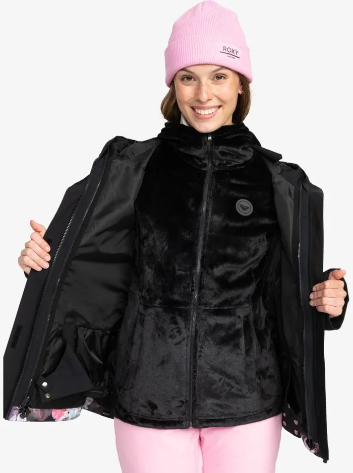 Roxy Snow Jackets Roxy Jetty 3in1 Technical Snow Jacket True Black Blurry Flower 8211 Women