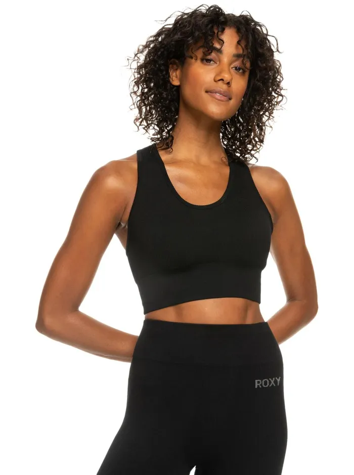 Roxy Sports Bras Leave A Little Love Rib Sports Bra True Black 8211 Women