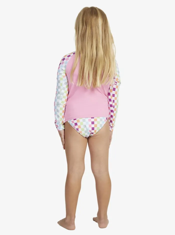 Roxy Surf Girl039s 27 Rainbow Check Long Sleeve Rashguard Set Bright White Check Check 8211 Women