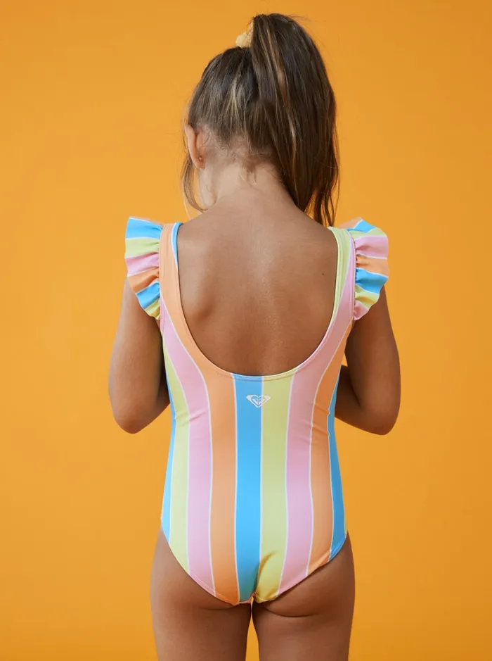 Roxy Swim Girl039s 416 Colors Of The Sun OnePiece Swimsuit For Girls Bachelor Button Rainbow Rays 8211 Women