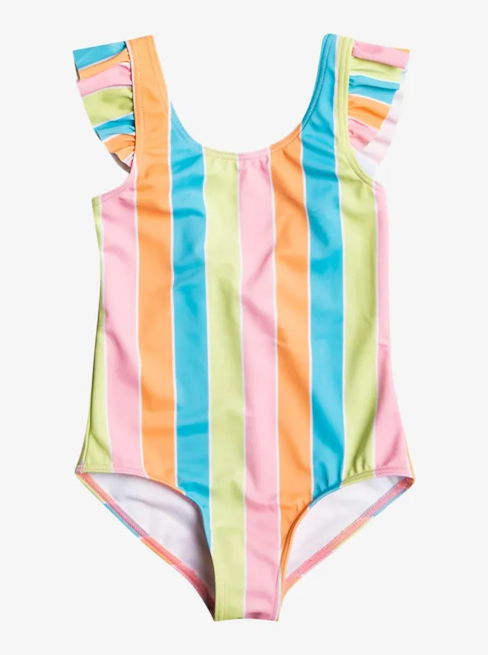 Roxy Swim Girl039s 416 Colors Of The Sun OnePiece Swimsuit For Girls Bachelor Button Rainbow Rays 8211 Women