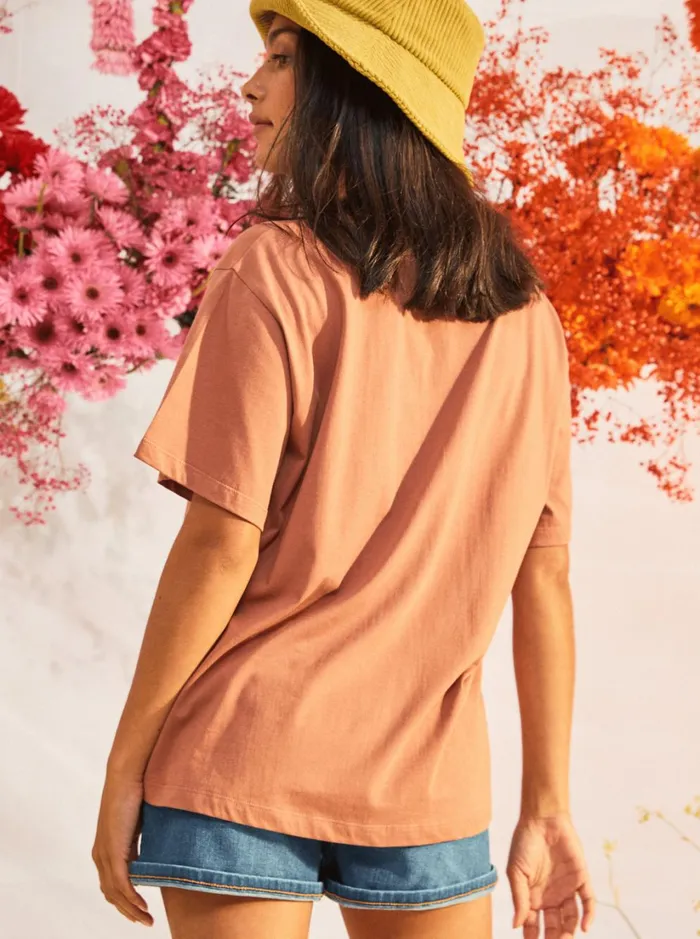Roxy Tees and Tanks Girl Need Love B Oversized TShirt Cedar Wood 8211 Women