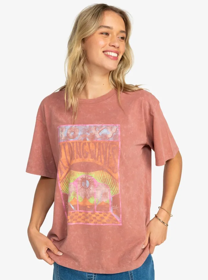 Roxy Tees and Tanks Girl Need Love B Oversized TShirt Cedar Wood 8211 Women