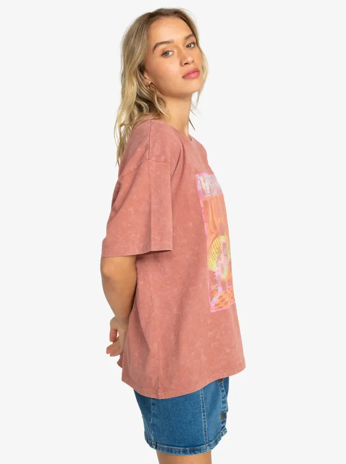 Roxy Tees and Tanks Girl Need Love B Oversized TShirt Cedar Wood 8211 Women