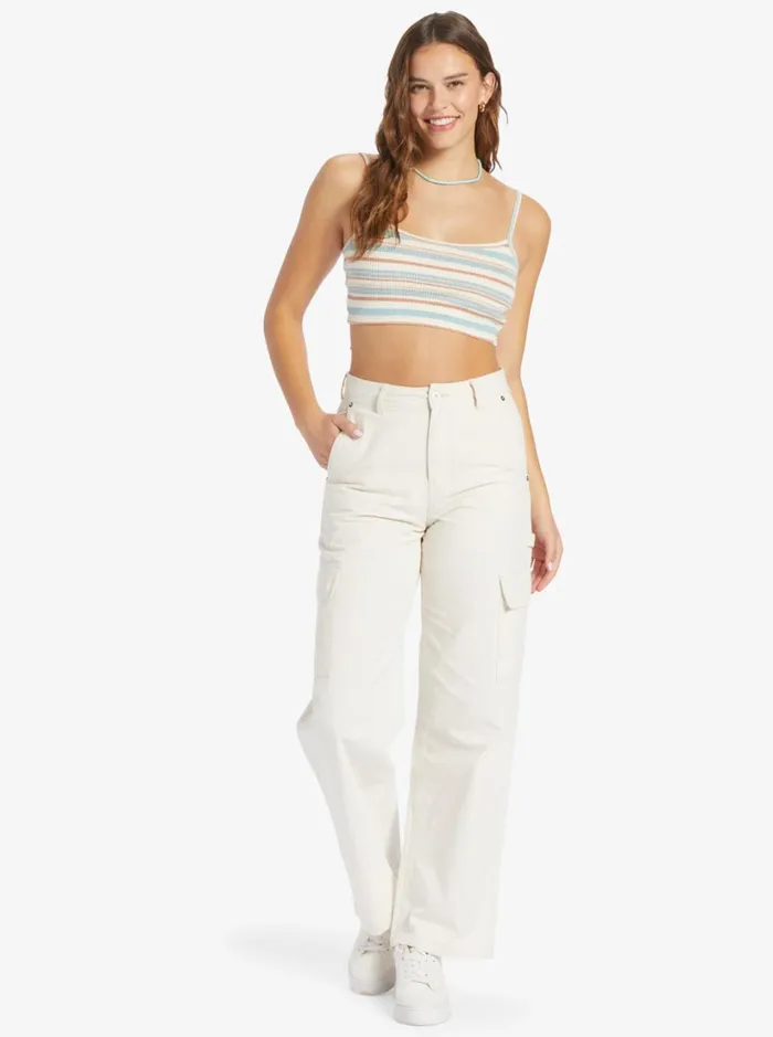Roxy Tops Best Time Of Day Stripe Cozy Knit Camisole Snow White Shoreside Stripe 8211 Women