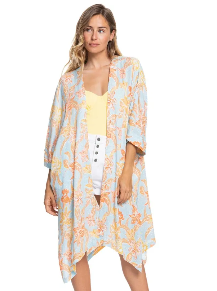 Roxy Tops Rebel Sun Kimono Cool Blue Island Time 8211 Women