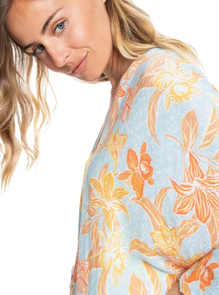 Roxy Tops Rebel Sun Kimono Cool Blue Island Time 8211 Women