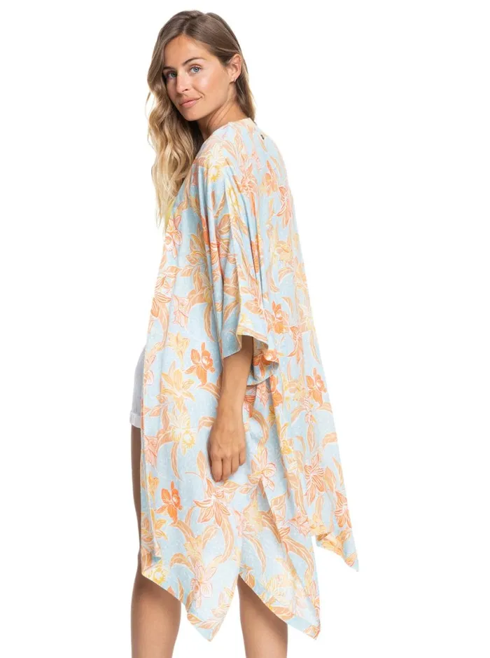 Roxy Tops Rebel Sun Kimono Cool Blue Island Time 8211 Women