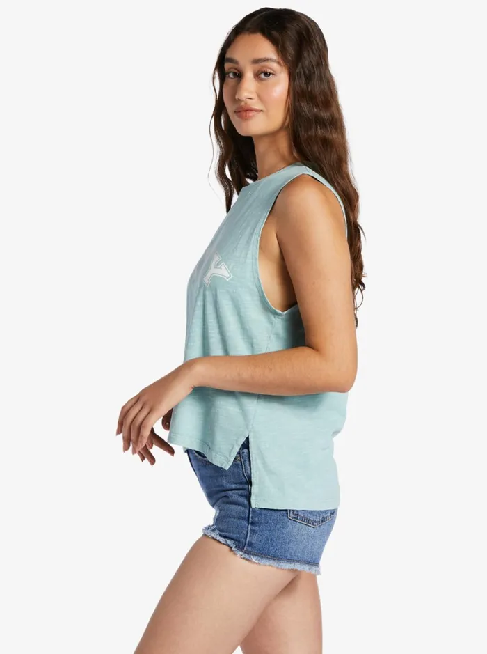 Roxy Tops Salty Sleeveless Muscle TShirt Blue Surf 8211 Women