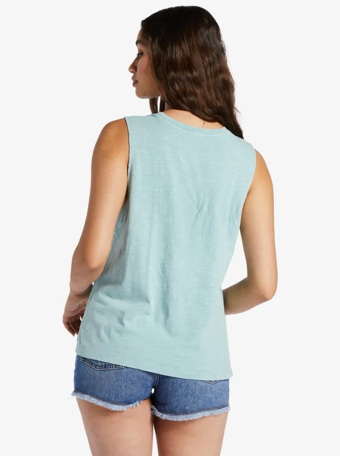 Roxy Tops Salty Sleeveless Muscle TShirt Blue Surf 8211 Women