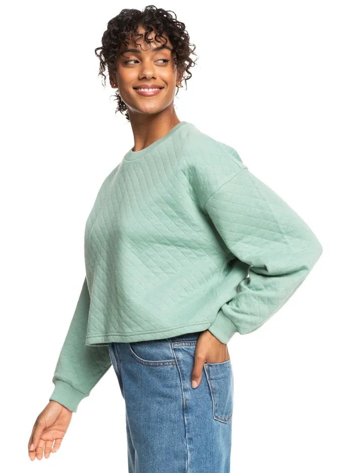 Roxy Tops Surf Break Quilted Lounge Top Blue Surf 8211 Women