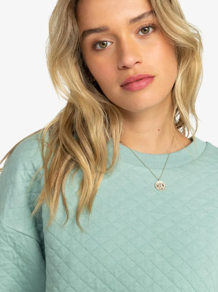 Roxy Tops Surf Break Quilted Lounge Top Blue Surf 8211 Women
