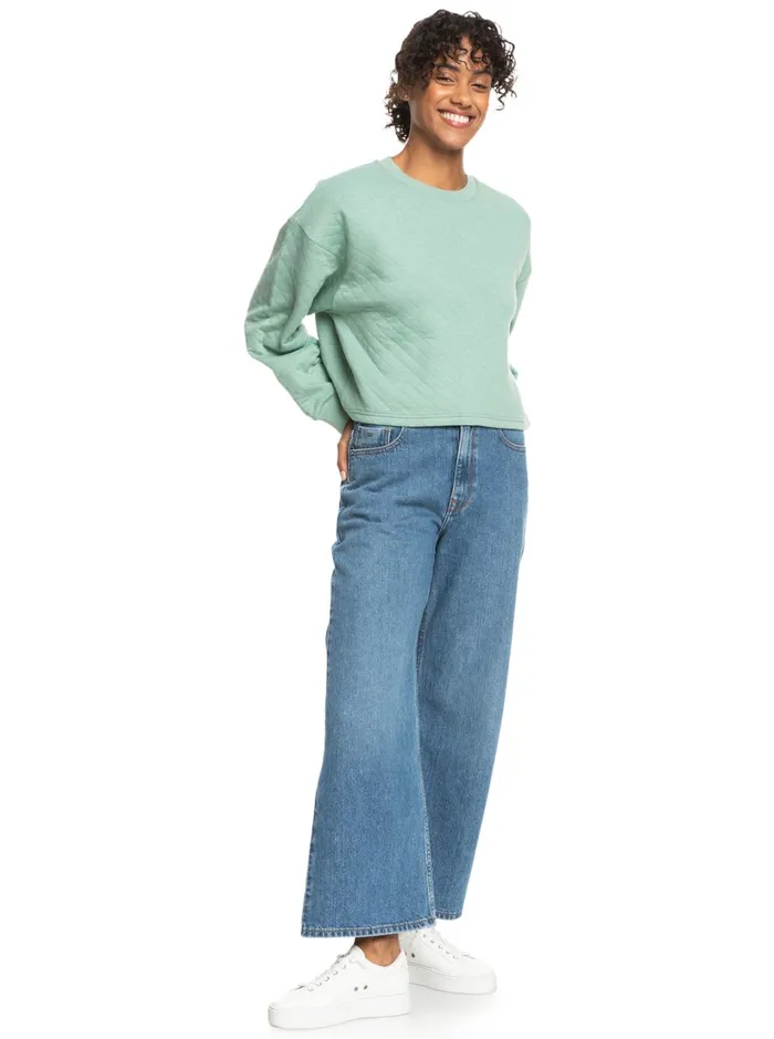 Roxy Tops Surf Break Quilted Lounge Top Blue Surf 8211 Women