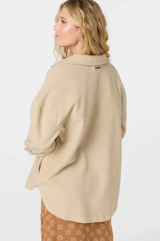 RUNE SOLID SUPERFLEECE OVERSIZED FIT SHACKET Cement Women O039NEILL Clothing