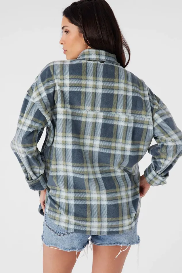 RUNE SUPERFLEECE OVERSIZED FIT SHACKET Silver Blue Women O039NEILL Clothing