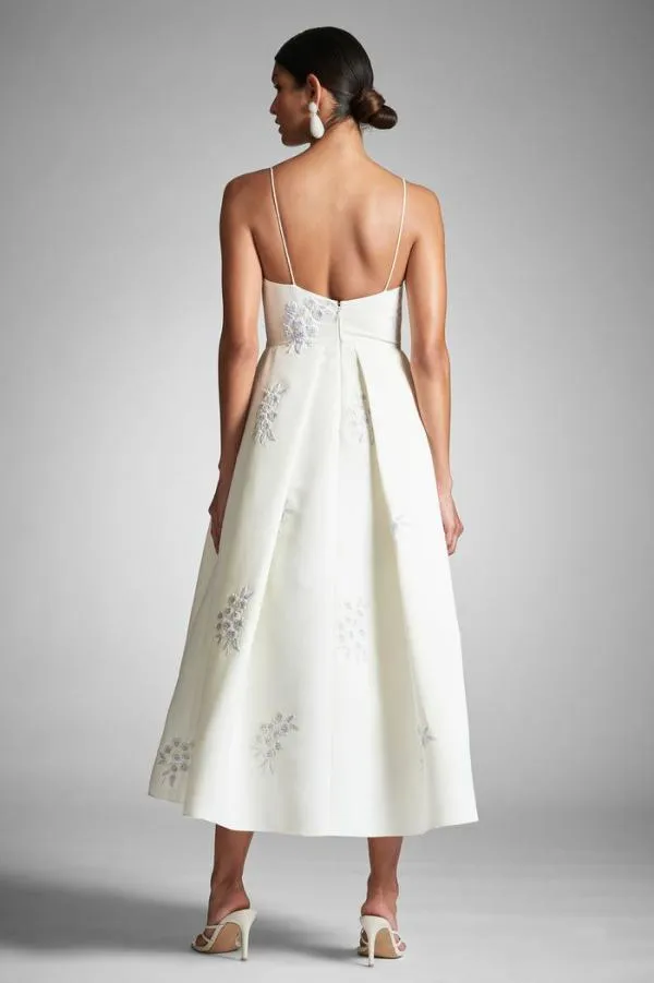 Sachin and Babi Audra Dress 8211 IvoryEmbroidered Floral Ivoryembroidered Floral Women Midi