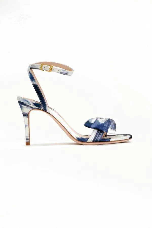 Sachin and Babi Chelsea ObiBow Open Toe 8211 Blue Ikat Floral Blue Ikat Floral Women Shoes