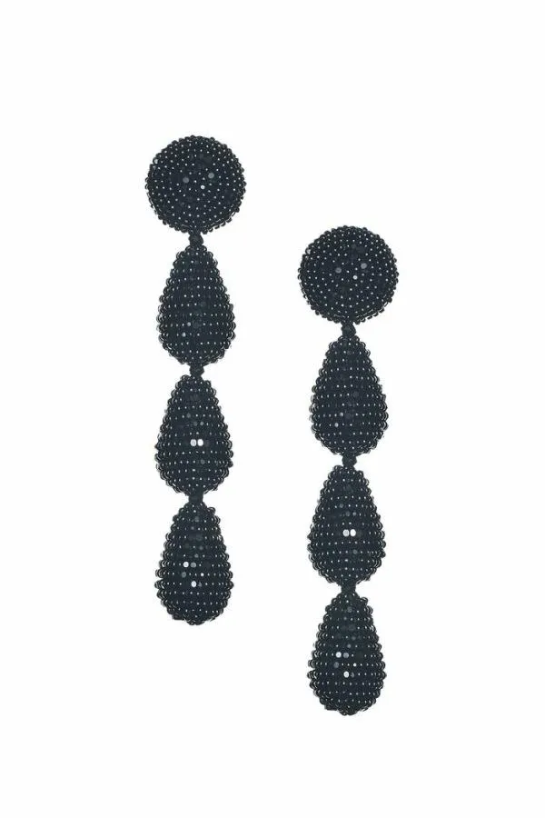 Sachin and Babi Eliza Earrings 8211 Smooth Beads Black Women Earrings