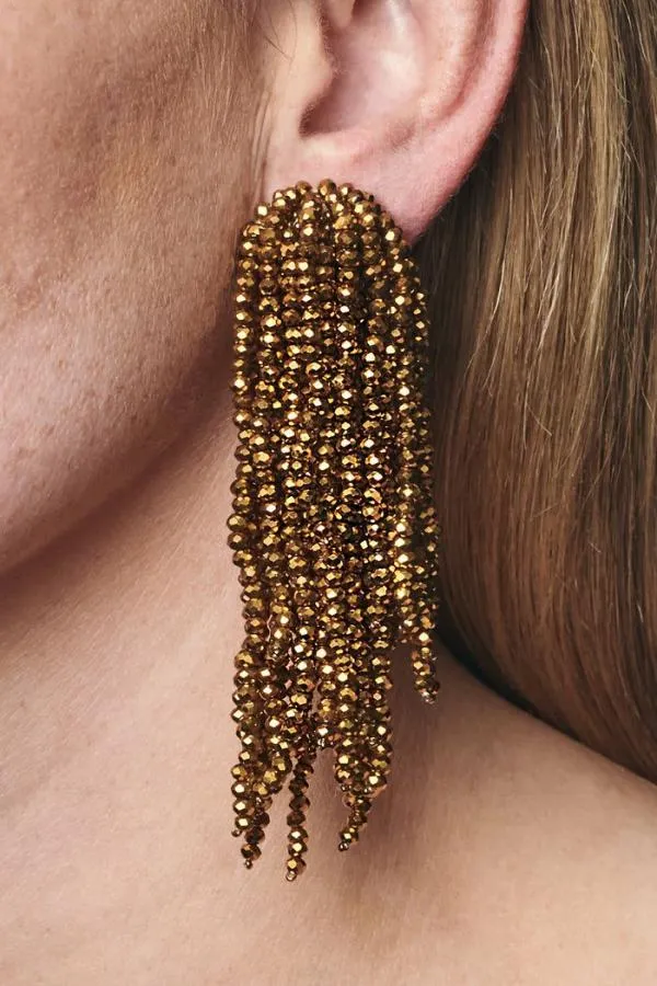 Sachin and Babi Fountain Earrings 8211 Metallic Faceted Beads Rust Gold Women Earrings Sachin and Babi Fountain Earrings 8211 Metallic Faceted Beads Rust Gold Women Earrings