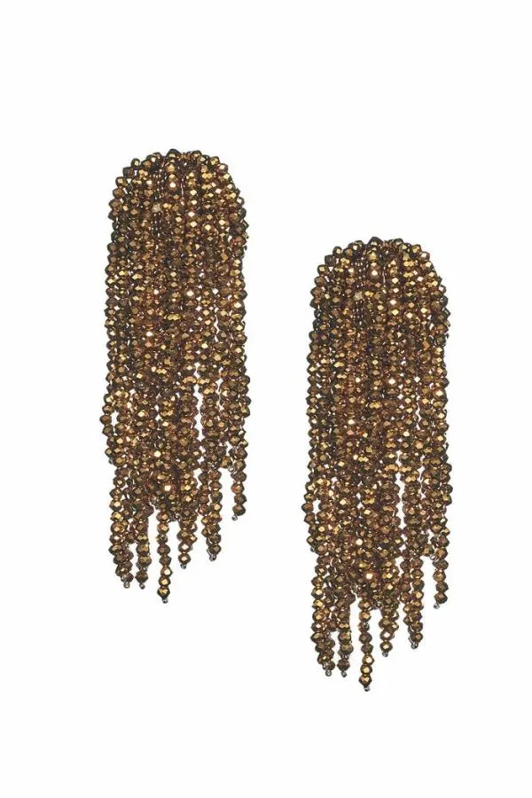 Sachin and Babi Fountain Earrings 8211 Metallic Faceted Beads Rust Gold Women Earrings