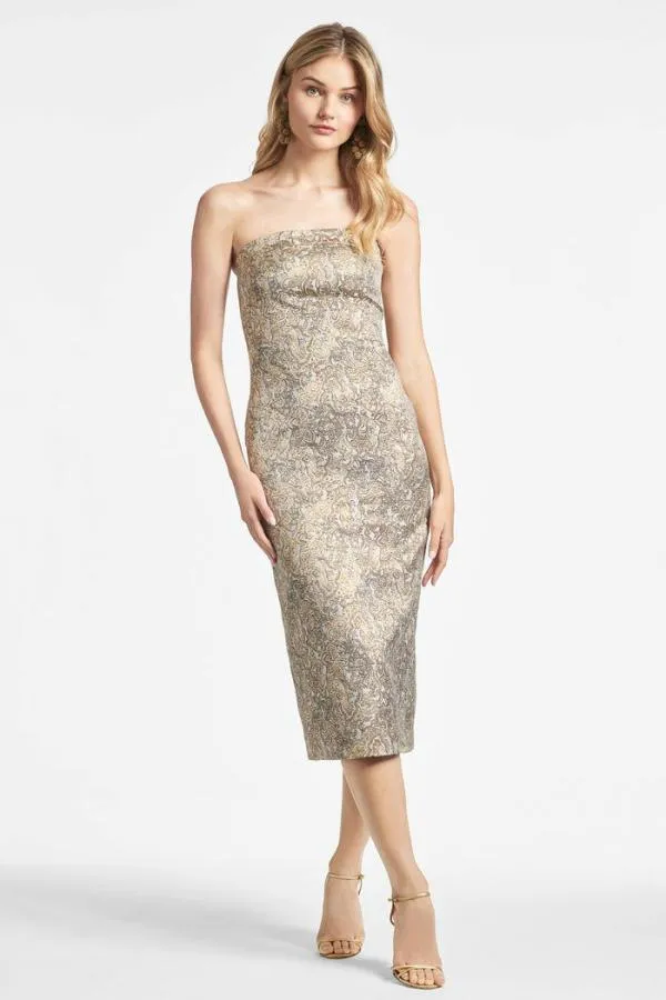 Sachin and Babi Isa Dress 8211 Gilded Floral Gilded Floral Women Midi